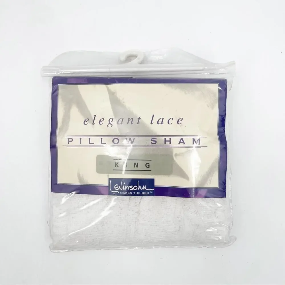 LEVINSOHN Pillow Sham King Size White Elegant Lace Romantic Shabby Chic Cottage